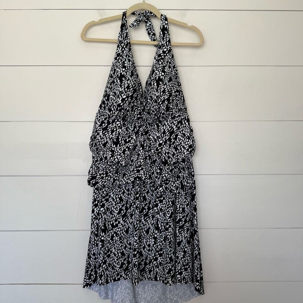 Swimsuits for All Women’s 26 Patterned Halter Swimdress New